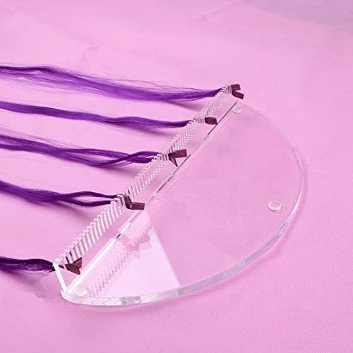 mollensiuer 1 Piece Acrylic Desktop Hair Extension Strands Holder Braiding Hair Rack Display Lightweight Wigs Organizer Rack (Transparent) - Image 6