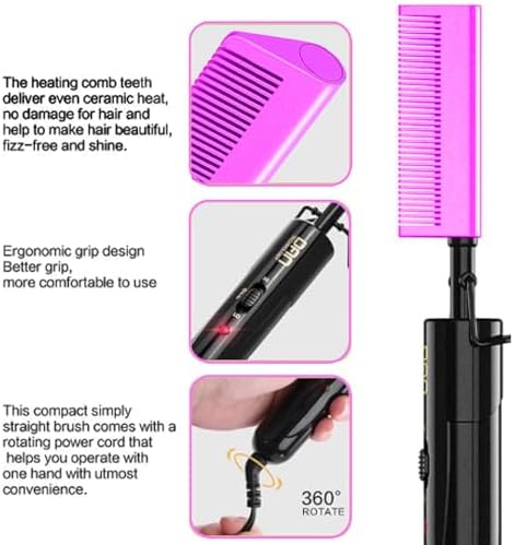 DAN Technology Hair Styling Kit - Hot Comb, Edge Brush, Rat Tail Comb, Bristle Brush for Lace Front Wigs and Black Hair - Image 3