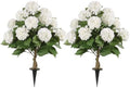 3FT Artificial Hydrangea Tree,White with Spikes 2 Pack by Gicbzkoz