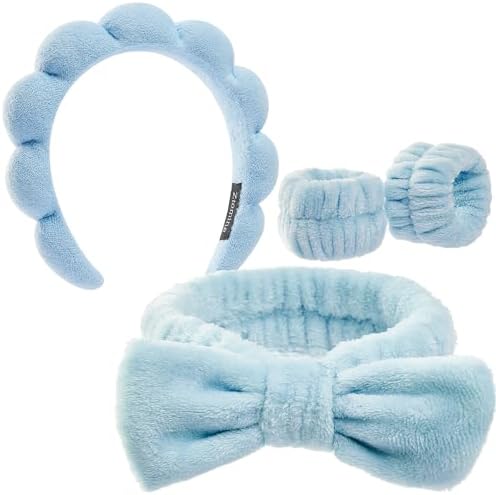 Ztomine Headbands for Women - Spa Headband and Wristband Set - Headband for Washing Face,Facial Mask,Makeup and Skin Care,Gifts for Women and Teen Girl Gifts Trendy Stuff by Ztomine