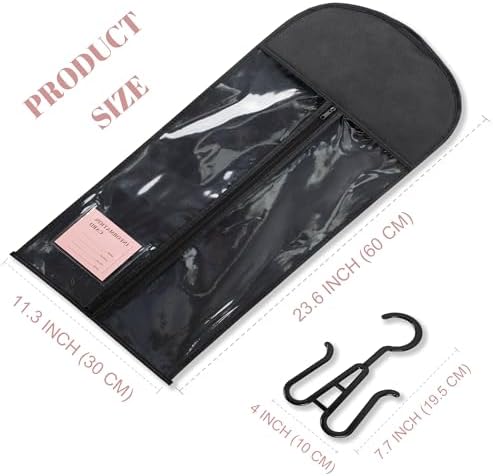 6PCS Anti-Static Wig Storage & Care, Multi-functional Wig Holder for Multiple Wigs Wig bags for travel, Dust-Proof Storage Organizer with Hook for Hair Extensions, Wigs & Accessories (Black) - Image 2