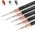 Artdone Metallic Nail Art Pens, Liner Brushes Set, 5PCS Black Nail Tools by Artdone