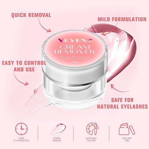 VEYES INC Cream Lash Remover for Lash Extensions 10g Low Irritation Eyelash Glue Remover Lash Tech Supplies for Professional or Salon Use Peach - Image 3