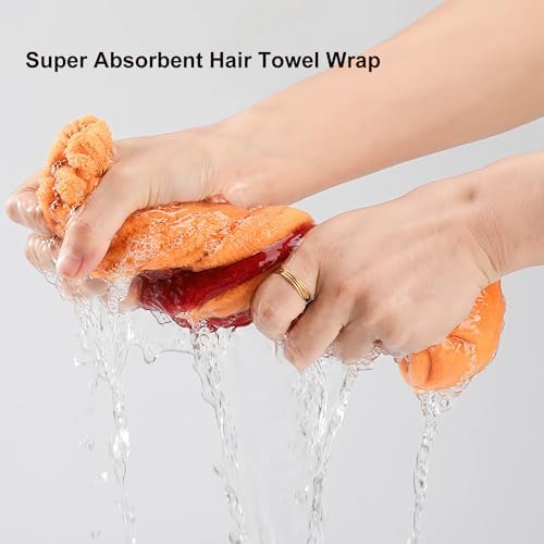 Microfiber Hair Towels Wrap Hair Drying Cap for Women Yellow - Image 5