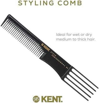 Kent SPC84 Hair Pick Comb for Curly, and Thick Hair – Professional Antistatic Heat-Resistant Prong Fork for Volume and Lift – Barber Teasing Comb for Natural Styling and Maintenance - Image 4