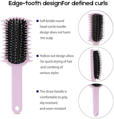 Curly Hair Brush, Volume Curl Defining Brush for Detangling Shaping and Styling Women's Curls, Reduce Pulling (Green) - Image 7