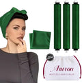 Heatless Hair Curler Heatless Curls Overnight Heatless Blowout with Luxury Cloth Bag Silk Scarf, Curling Rod Headband to Sleep in No Heat Curling with (Green, 3Rods) by Unknown