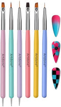 Artdone Nail Art Brushes 6PCS Double-ended Nail Art Brushes Kit Nail Art Gel Polish Liner Brushes Design Pen For Nail Drawing And Nail Paint Brushes Small Detail Brushes by Artdone