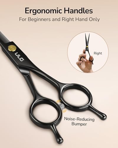 Hair Cutting Scissors Thinning Shears Kit ULG Professional Barber Hairdressing Texturizing Salon Razor Edge Scissor Japanese Stainless Steel 6.5 inch BLK - Image 4