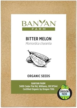 Banyan Botanicals Organic Bitter Melon Seeds (Momordica Charantia) – Easy-to-Plant Culinary Gourd with a Complex Bitter Flavor – 10 Count – Open Pollinated Non-GMO by BanyanBotanicals