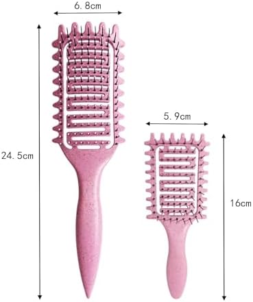 Curl Defining Brush for Curly Hair, Vented Detangling Hair Brush for Wet and Dry Styling, Curved Brush for Shaping and Smoothing Curl Clumps, Lightweight Hair Brush (2Pcs Green) - Image 6