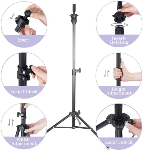 Mannequin Head Stand, Adjustable Wig Head Stand, Reinforced Metal Mannequin Head Stand Wig Stand Tripod for Cosmetology Hairdressing Training (black, 48inch) - Image 4