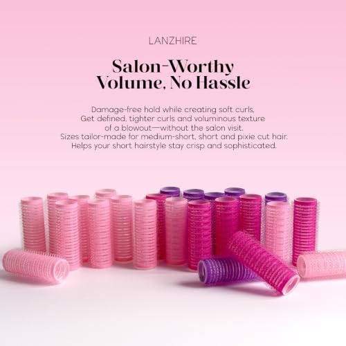 Lanzhire 24Pcs Self-Grip Small Hair Rollers Set for Short Hair,20mm (3/4”） - Image 2