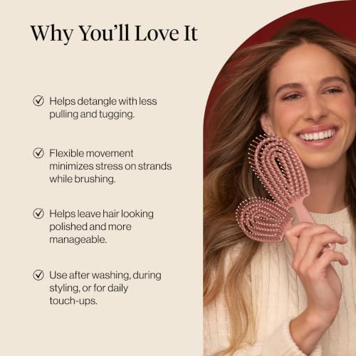 Kitsch Flexi Flow Duo Detangler Brush, Hair Brushes For Women - Terracotta - Image 5