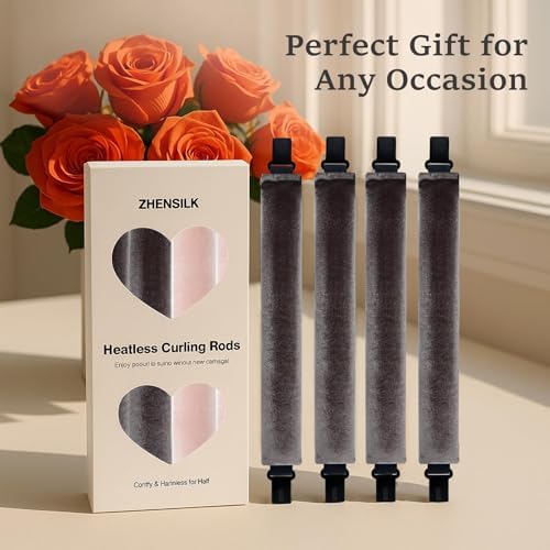 Heatless Hair Curler Set – 4PCS Velvet Overnight Blowout Rods for Heatless Curls, Jumbo Flexible Curling Rods to Sleep In, No Heat Curling Tools for Natural Waves and Curls Brown - Image 7