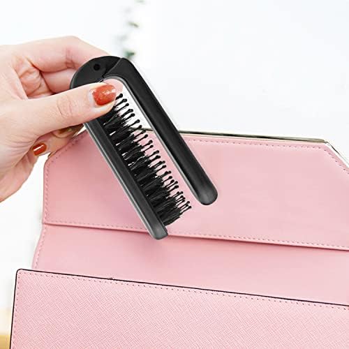 Ancable Travel Folding Hair Brush, Collapsable Portable Pocket Boar Bristle Hair Brush for Thin and Thick Hair, Mini HairBrush for Men Women Kids, Restores Shine, Black - Image 6