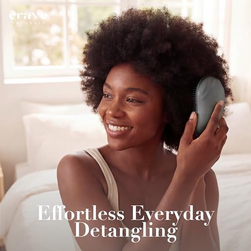 Crave Naturals Mini Detangler Hair Brush Black – Glide Thru Hair Detangler Brush for Women, Kids & Toddlers – Gentle Scalp Care, No-Pain Tangle-Free Hairbrush for All Hair Types, Travel Hair Brush - Image 4