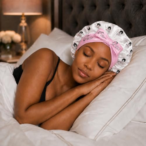 Venide's Reversible Satin Bonnet for Women - Adjustable Tie Strap Sleep Cap for Curly & Natural Hair - Image 4