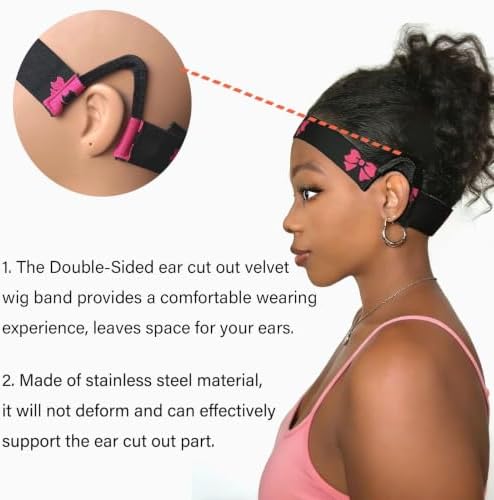 2Pcs Double-Sided C-Shaped Ear Cut Out Wig Melting Band for Lace Front melting, Ear Free Painless adjustable Wig Band for Laying Edges - Image 3