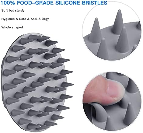 One-piece Silicone Scalp Massager Shampoo Brush Hair Wash Scrubber, Gray - Image 4