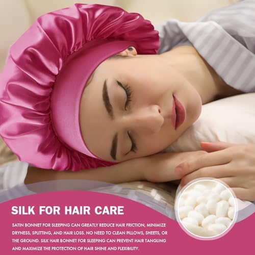 Satin Silk Bonnet for Hair, Double Layer Sleep Cap for Men & Women - Image 4