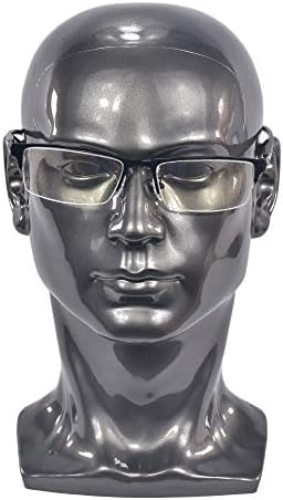 Ba Sha PVC Mannequin Head Black Male Manikin Dummy Stand Model Display Hat Scarf Wigs Hair Glasses Hat Beauty Styling Tool with Mount Hole L30HH - Image 3