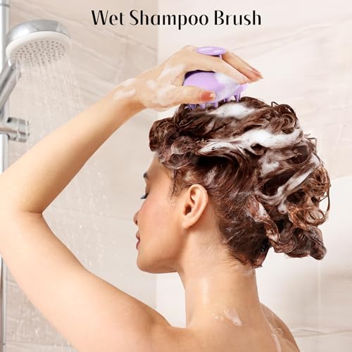 HEETA Wheat Straw Scalp Scrubber Shampoo Brush Massage Tool for Hair Growth - Image 2