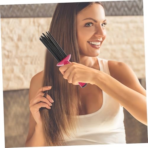 Fluffy Curling Comb for Voluminous Hair Styling Plastic Red - Image 6