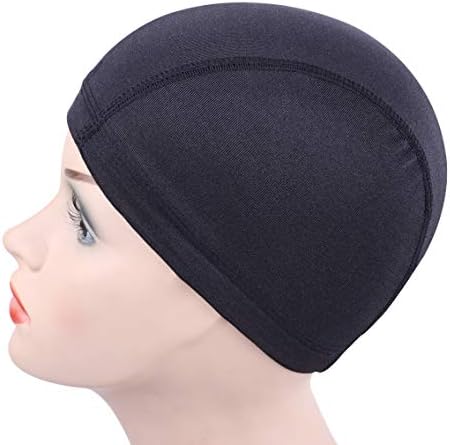 YANTAISIYU 2 Pcs/Lot Black Dome Cap Wig Caps Stretchy Wig Cap with Wide Elastic Band for Making Wig (Dome Cap S) - Image 3