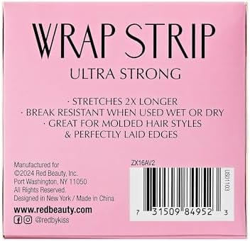 Red by Kiss Wrap Strip, Ultra Strong 2X Longer Stretch, 44 Strips Lab-Test Proven Strongest Quality for Wet/Dry Hair - Image 6