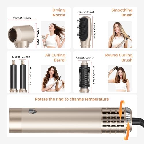 OKWRAP 5-in-1 Blow Dryer Brush, Hot Air Styler with Auto-Wrap Curlers - Image 7