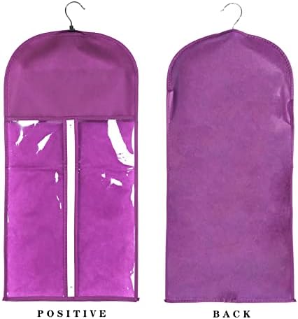 3PCS Wig Storage Bags with Hanger - Portable Hair Extension Organizer Dust-proof Stand (Purple) - Image 3