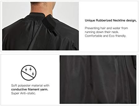 Salon Hair Cutting Cape with Soft Silicon Neck Collar, Professional Anti-static Barber Cape - Image 2