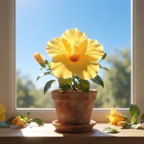 4 Golden Orange Hibiscus Plants Live, Cold Hardy Flower Bush, 4-8" Tall - Image 4