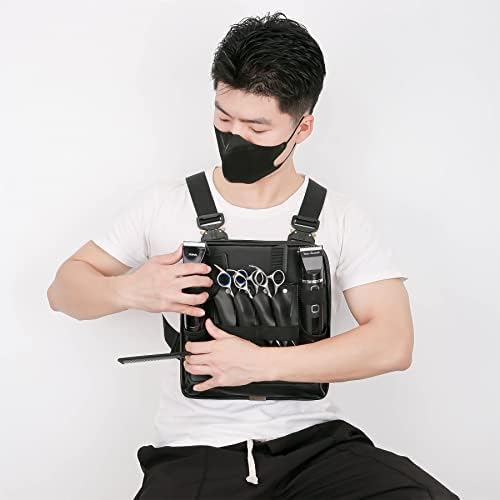 Muserise Leather Fashionable & Functional Chest Rig Bag for Barbers, Stylish Haircut Tools Storage Chest Bag for Barber - Image 3