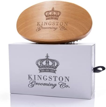 Kingston Grooming Co. Boar Bristle 360 Wave Brush for Men, Hair & Beard by KingstonGroomingCo