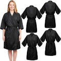 WUWEOT 4 Pack Salon Client Gown Robes Cape, Waterproof Hair Dye Cape, 43 Inch Long Black Soft Kimono Style Barber Smock for Hair Stylist with Adjustable Tie to Hair Cutting, Hair Coloring by WUWEOT