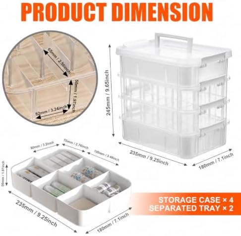 CraftGenes Craft Storage Organizer, 4-Tier Box with 20 Dividers - Image 3