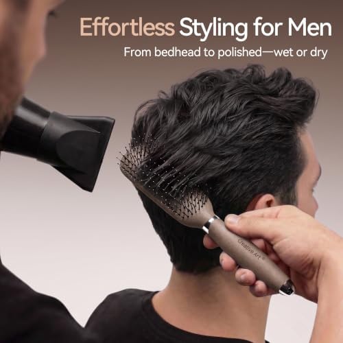 Hair Brush for Men, Detangling& Styling Hairbrush with Dual-Length Bristles - Image 4