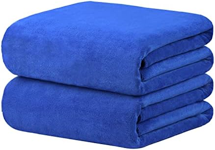 JML Microfiber Bath Sheet Towels Set, 2 Pack, 40" x 80", Dark Blue - Image 2