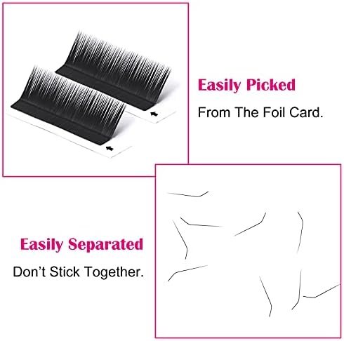 L Curl Lash Extensions Classic Eyelash Extensions Black Individual Lashes Soft Silk Eyelash Extension Supplies Professional Permanent (0.10L, 15mm) - Image 3