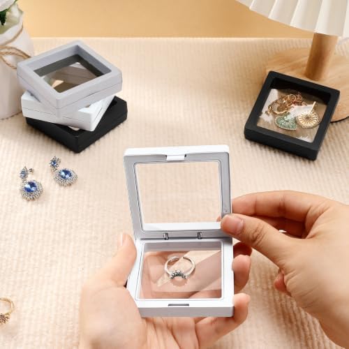 12 Pcs 3D Floating Frame Display Stand, Transparent Jewelry Gift Boxes - Image 4