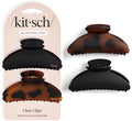 Kitsch Medium Hair Clips for Women - Black and Tort, 2pcs by Kitsch