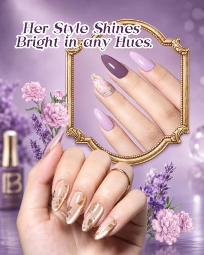 Beetles Purple Gel Nail Polish Set, 5 Colors Cat Eye Gel Gift Set - Image 2
