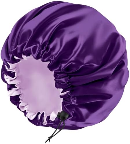 Edoneery Satin Bonnet for Sleeping Women, Double Layer Adjustable Sleep Cap by Edoneery