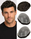 0.06mm Thin Skin Men Toupee Human Hair, #4 Light Brown by TOPUNIQUE