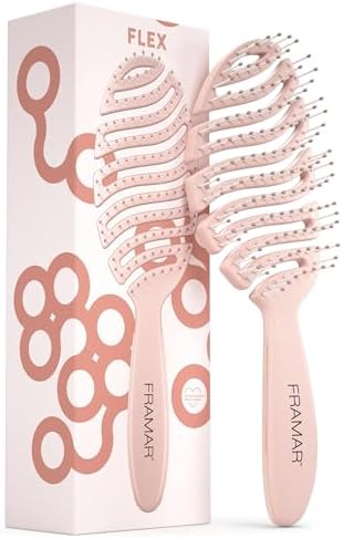 FRAMAR Vented Pink Hair Brush For Women, Flex Brush With Bendable Frame by FRAMAR