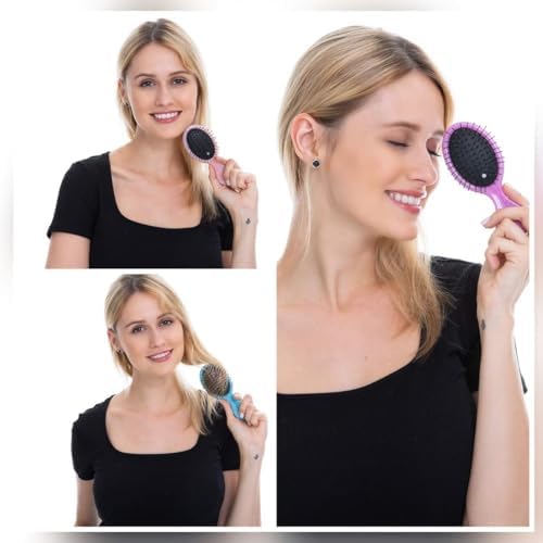 Toddler Detangler Pink Hair Brush Travel Detangling Brushes Women Valentines Day Best Gift Small For Baby Kids Pocket hairbrush Pro, for Curly Wet Dry Tangle Brus - Image 3
