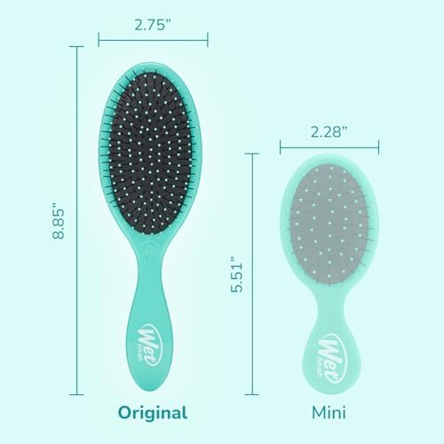 Wet Brush Original Detangler Hair Brush, Amazon Exclusive Aqua- Ultra-Soft IntelliFlex Bristles-Detangling Hairbrush Glides Through Tangles - All Hair Types (Wet & Dry Hair) - Women & Men (Pack of 2) - Image 4