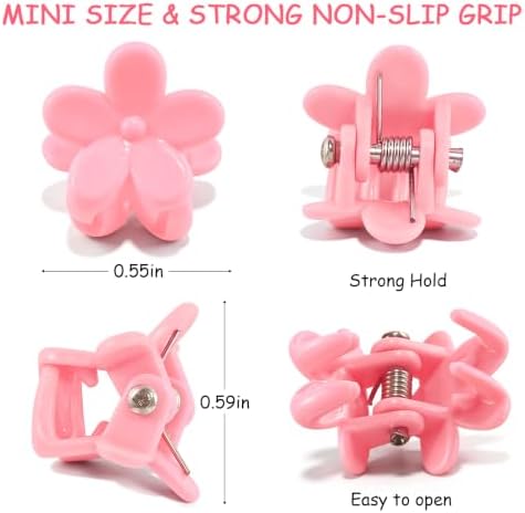 100Pcs Mini Flower Hair Clips, Colorful Hair Accessories (Dark Morandi) - Image 3